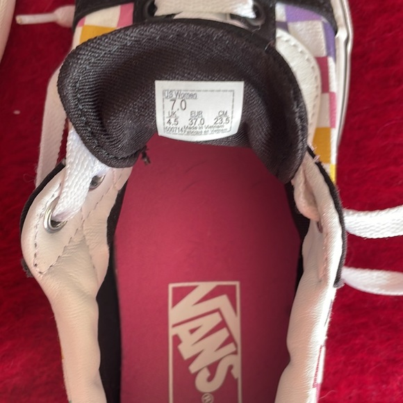 VANS Lo-cut OLD SCHOOL multi party checkerboard sneaker Womenโs  size 7 - Picture 8 of 9